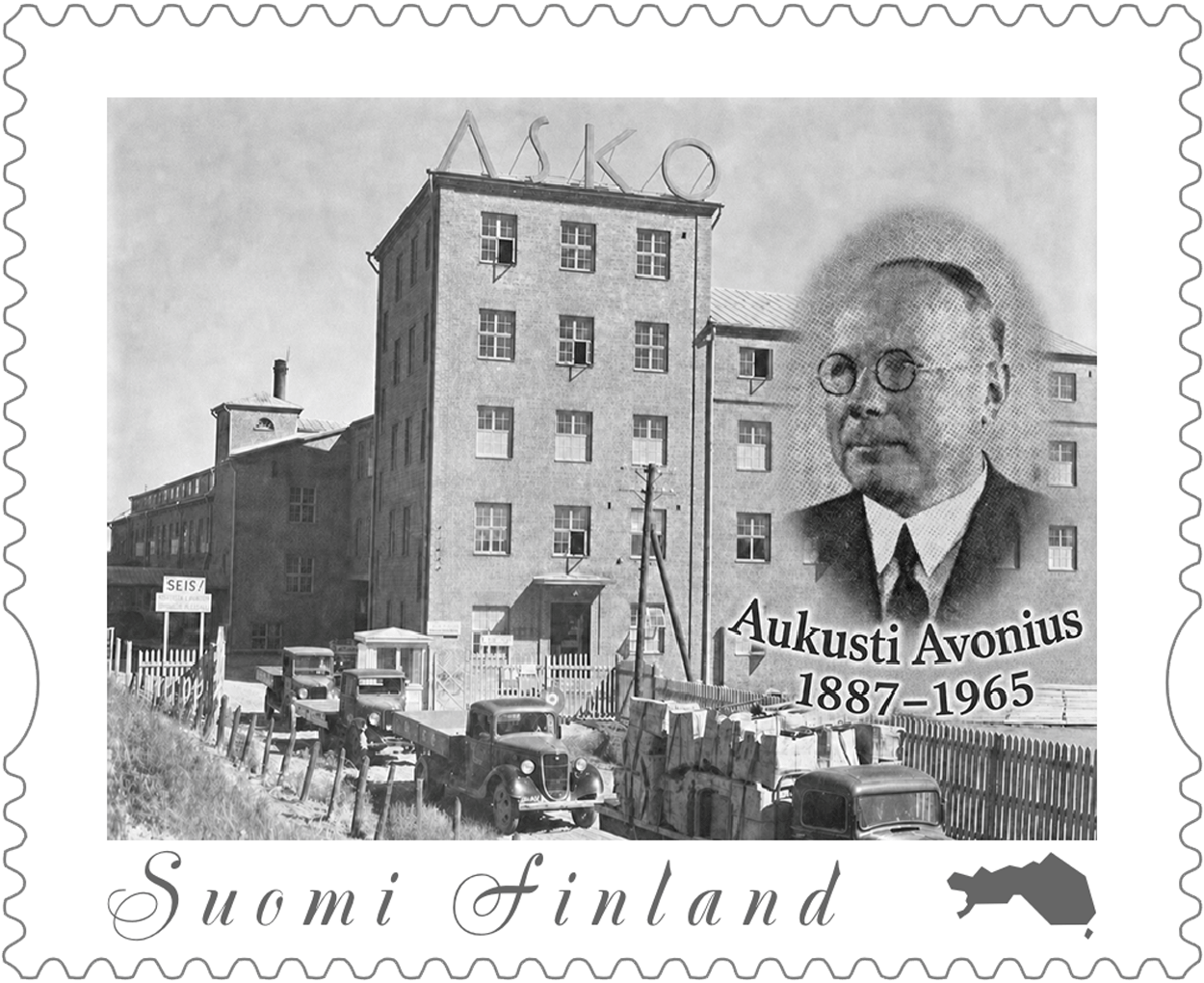 lahden-postimerkkikerho-postimerkki-askotalo-2026 Lahden postimerkkikerhon omakuvamerkki